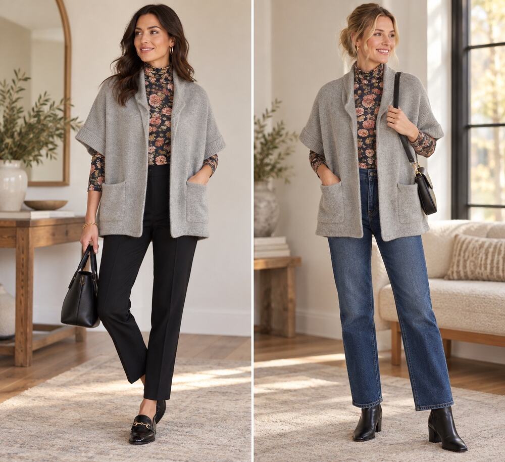Anthropologie Hayden Gray Wool Blend Open Front Kimono Cardigan One Size